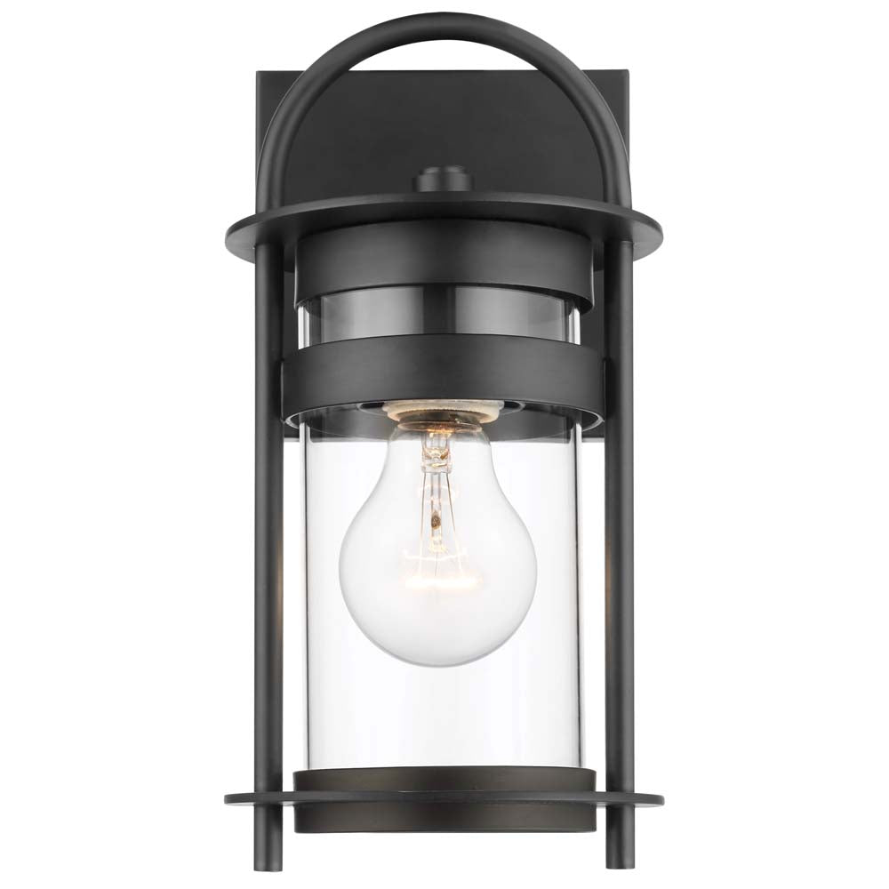 Bracer Small Wall Lantern Matte Black Finish w/ Clear Glass