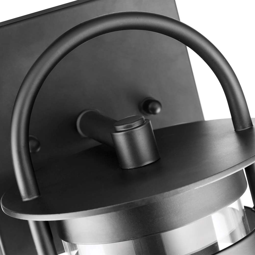 Bracer Small Wall Lantern Matte Black Finish w/ Clear Glass
