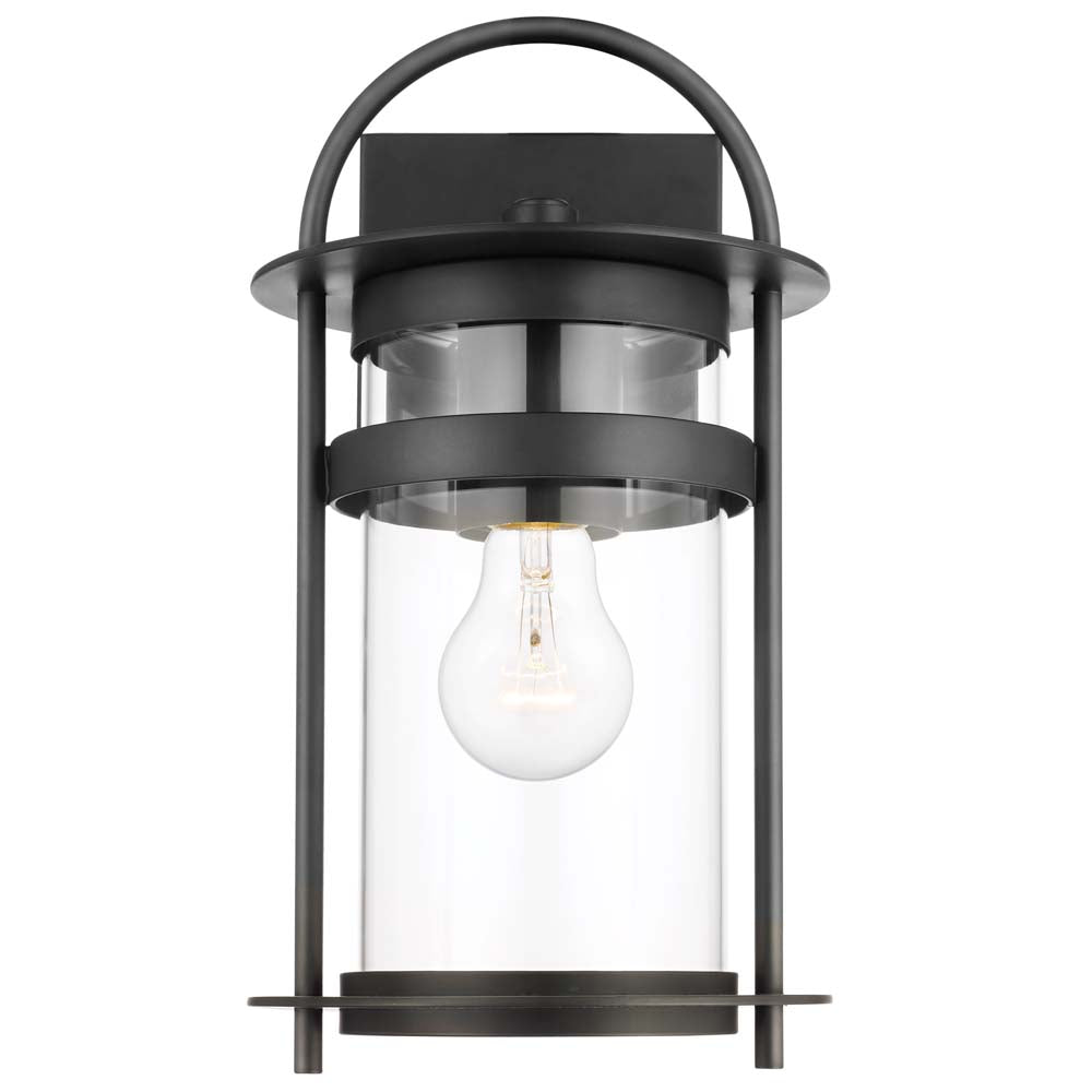 Bracer Medium Wall Lantern Matte Black Finish w/ Clear Glass