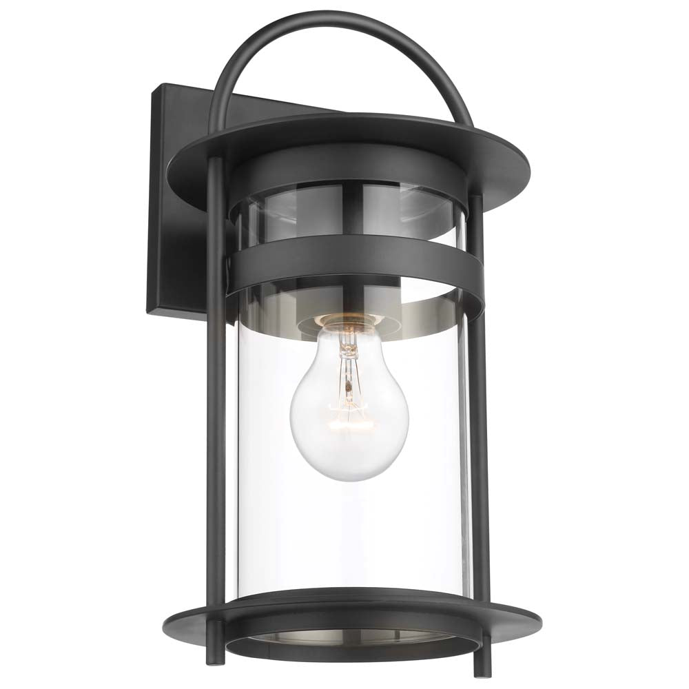 Bracer Medium Wall Lantern Matte Black Finish w/ Clear Glass