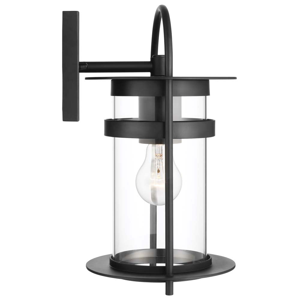 Bracer Medium Wall Lantern Matte Black Finish w/ Clear Glass