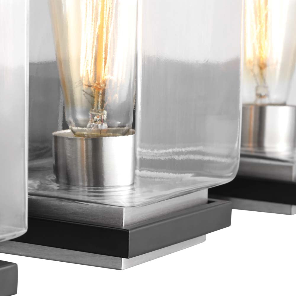 Crossroads 3-Light Vanity Matte Black with Clear Glass