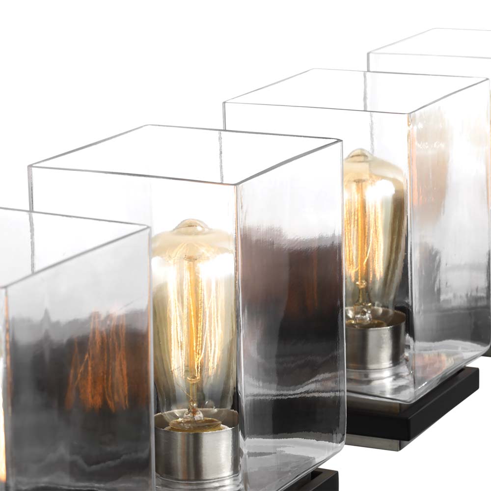 Crossroads 4-Light Vanity Matte Black with Clear Glass