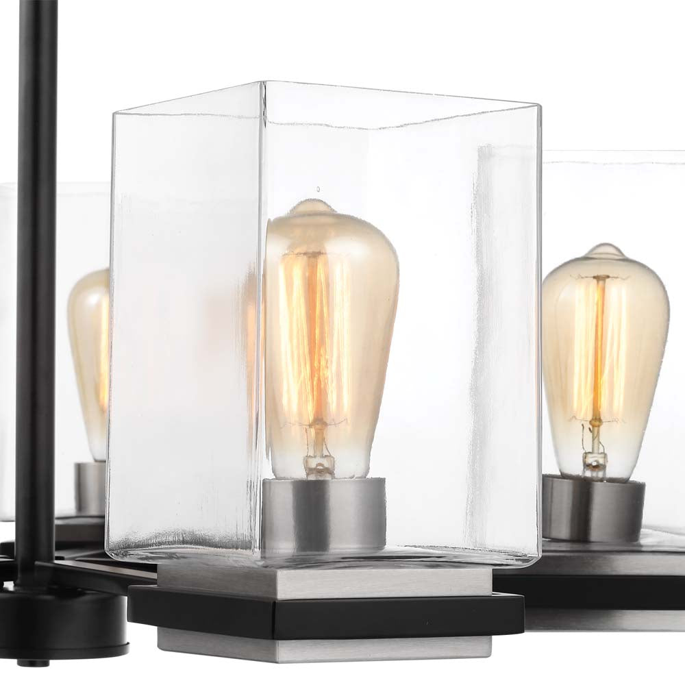 Crossroads 5-Light Chandelier Matte Black with Clear Glass