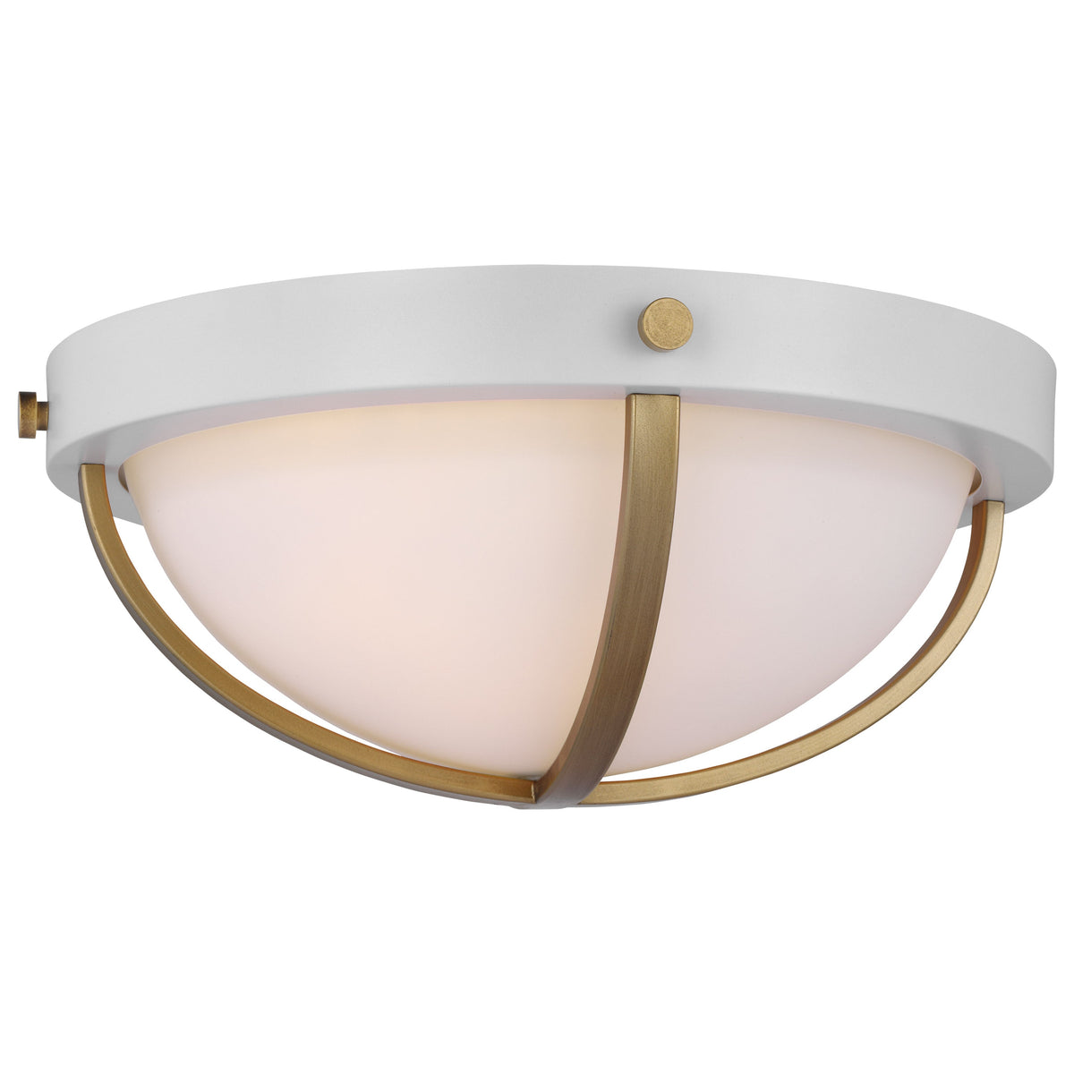 Lincoln 60w 2-Light Large Flush Mount Opal Glass E26 Base Matte White Finish
