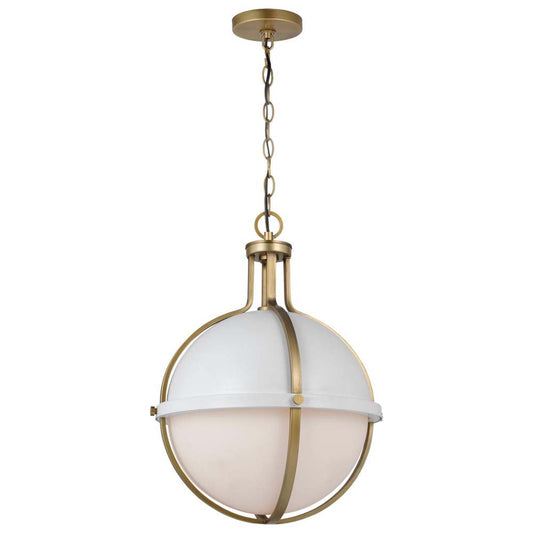 Lincoln Large Pendant E26 Base 60w Matte White Finish White Opal Glass