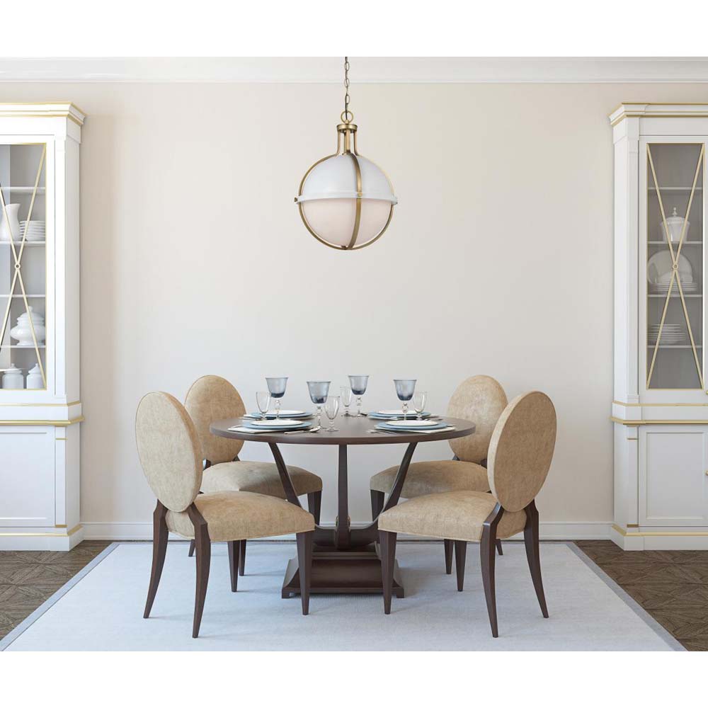 Lincoln Large Pendant E26 Base 60w Matte White Finish White Opal Glass