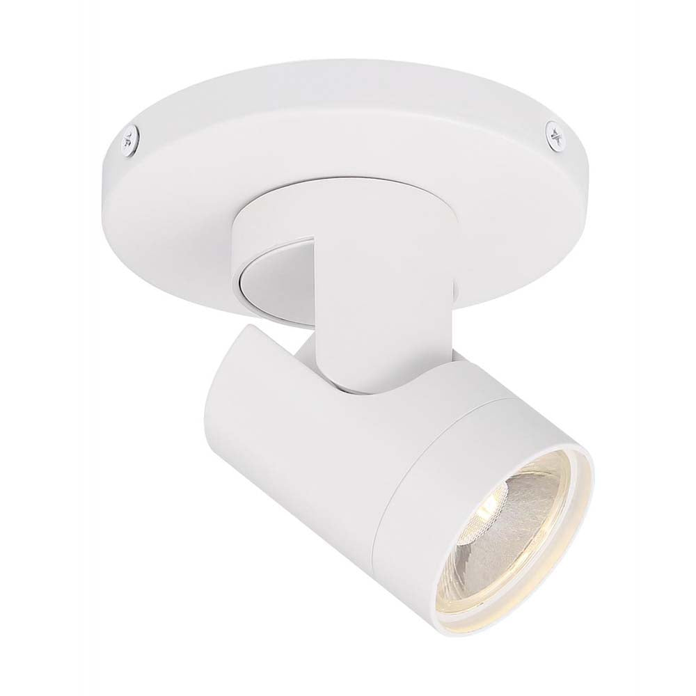 12w LED White Barrel Track-Light Monopoint 36 deg. Beam Angle 3000K Warm White