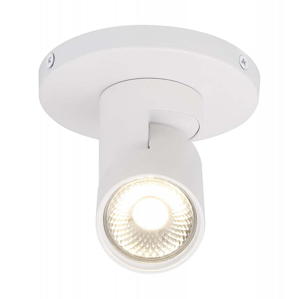 12w LED White Barrel Track-Light Monopoint 36 deg. Beam Angle 3000K Warm White