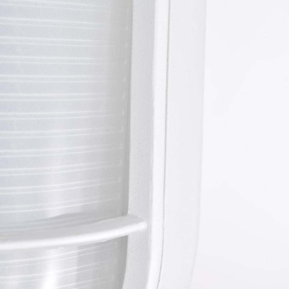 LED Oval Bulk Head Fixture White Finish w/ White Glass