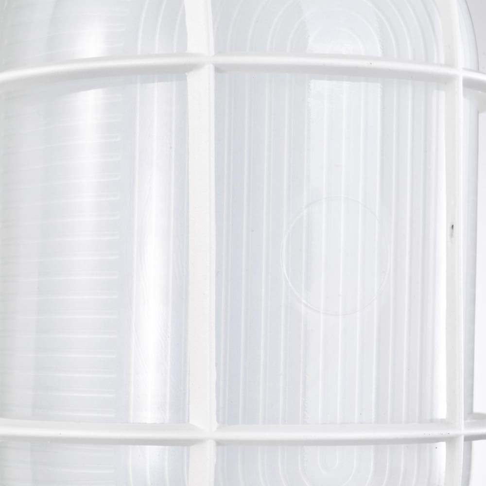 LED Oval Bulk Head Fixture White Finish w/ White Glass