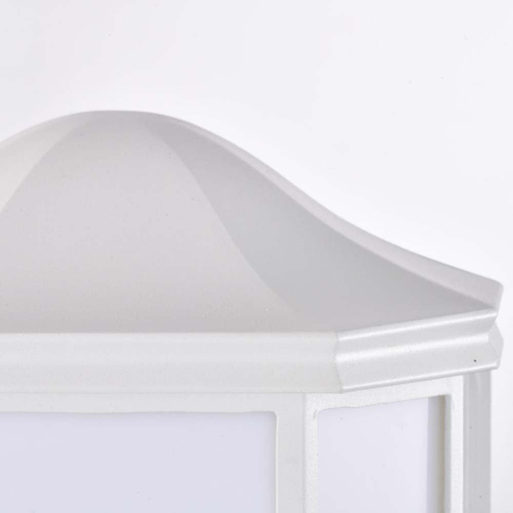 LED Cage Lantern Fixture White Finish w/ White Linen Acrylic