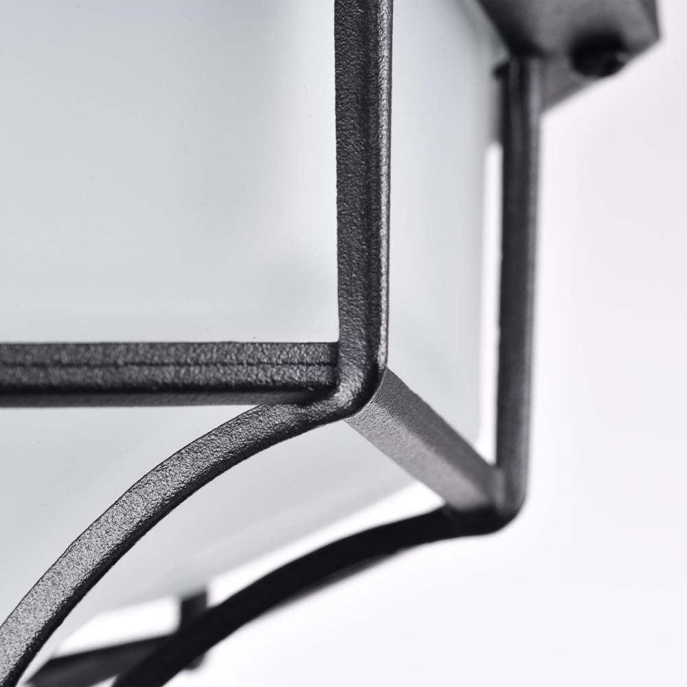LED Spider Cage Fixture Black Finish w/ Frosted Glass