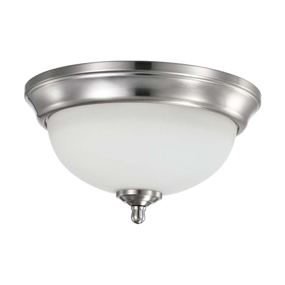 19w 11-in LED Flush Mount Fixture 3000K Dimmable Brushed Nickel Frosted Glass