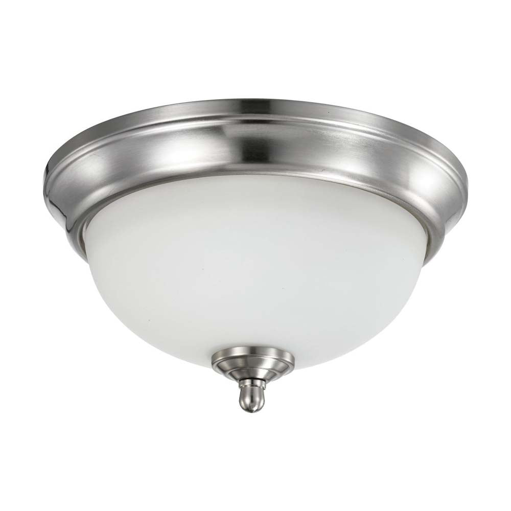 19w 11-in LED Flush Mount Fixture 3000K Dimmable Brushed Nickel Frosted Glass
