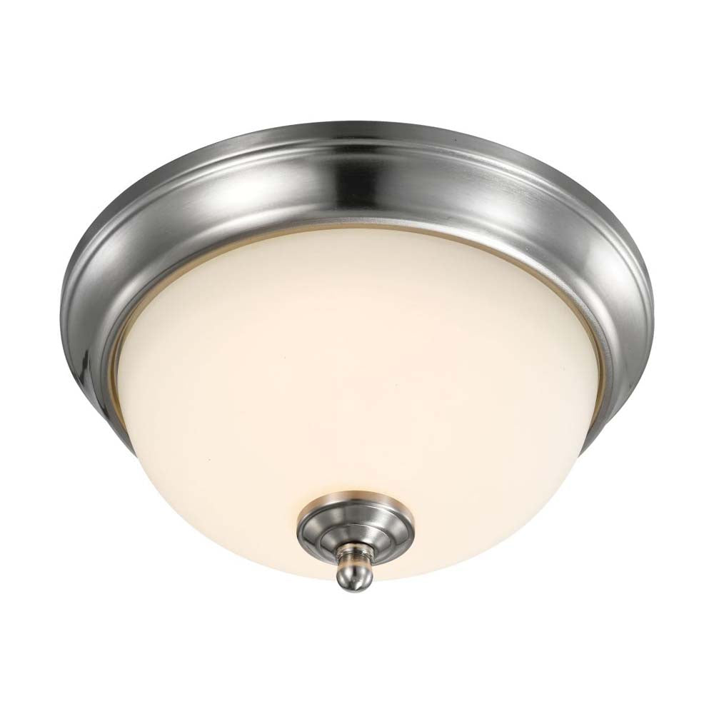 19w 11-in LED Flush Mount Fixture 3000K Dimmable Brushed Nickel Frosted Glass