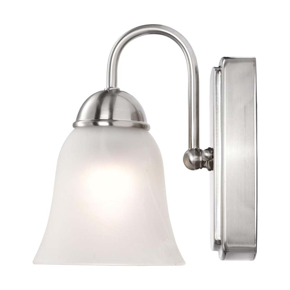 8w LED Vanity Fixture 3000K Brushed Nickel w/ Alabaster Glass