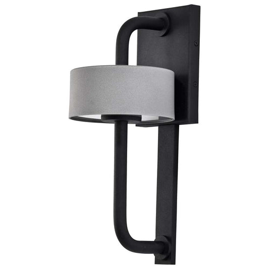 Overtop 10W LED Medium Wall Lantern Matte Black & Silver