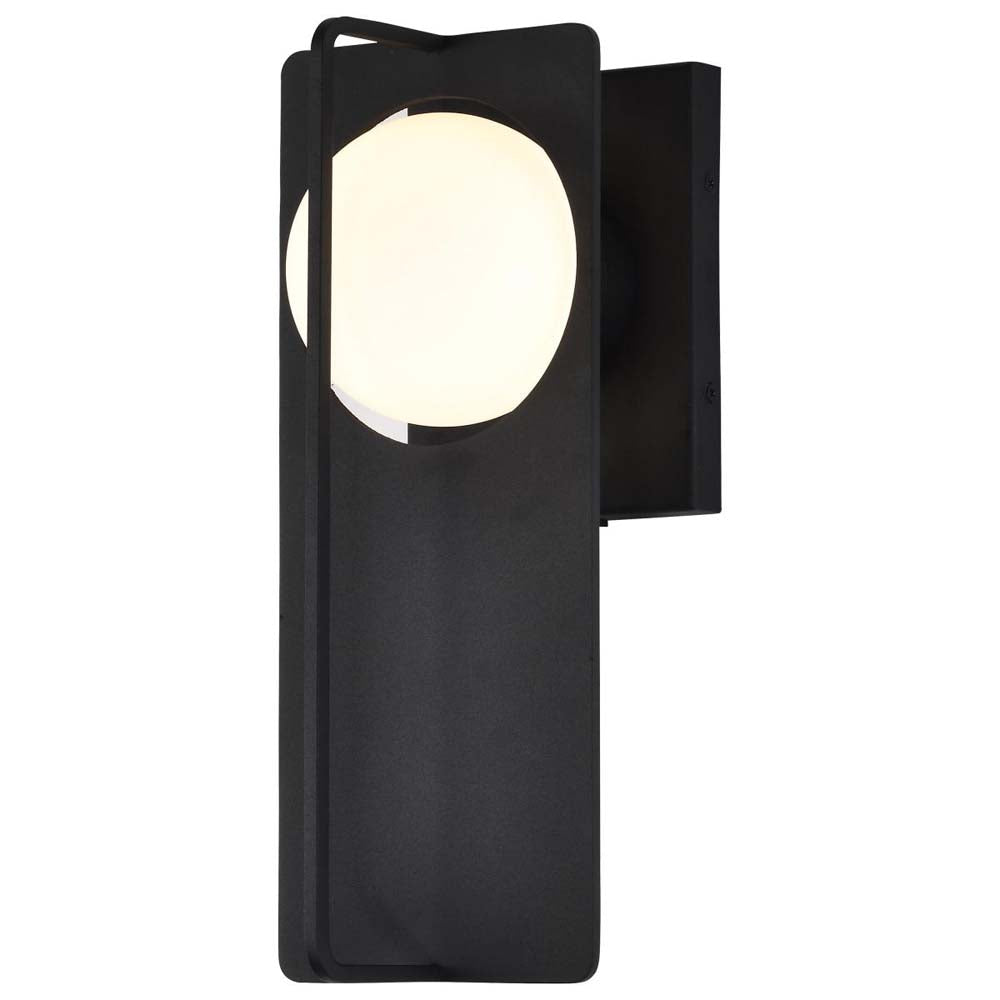 Portal 6W LED Medium Wall Lantern Matte Black w/ White Opal Glass