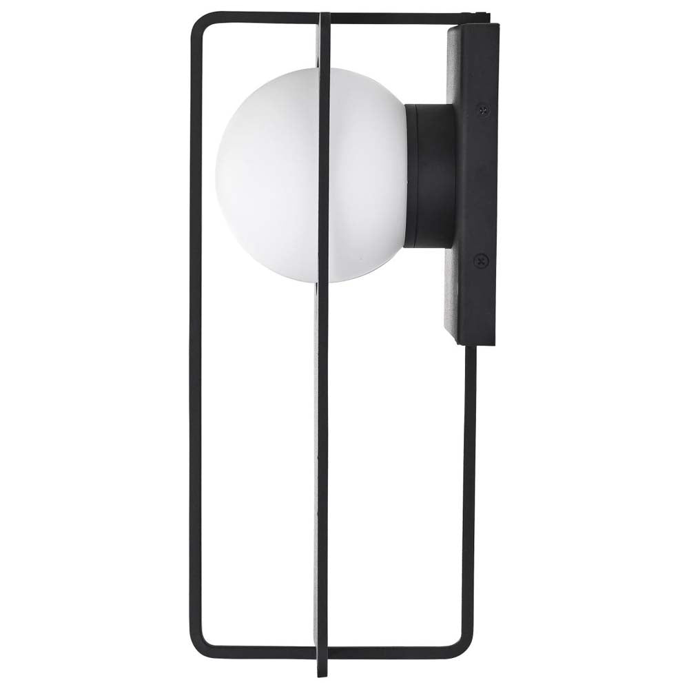 Portal 6W LED Medium Wall Lantern Matte Black w/ White Opal Glass