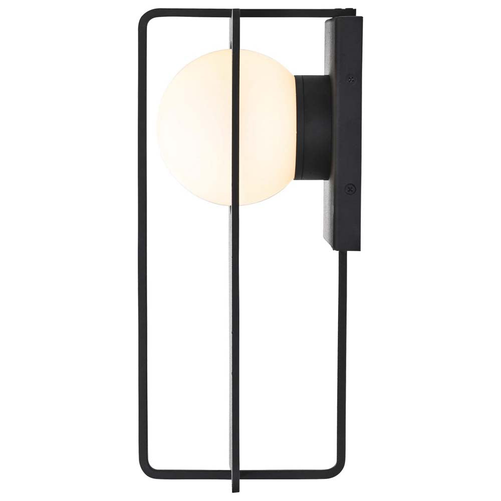 Portal 6W LED Medium Wall Lantern Matte Black w/ White Opal Glass