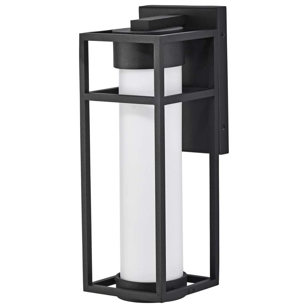 Ledges 6W LED Medium Wall Lantern Matte Black w/ White Opal Glass