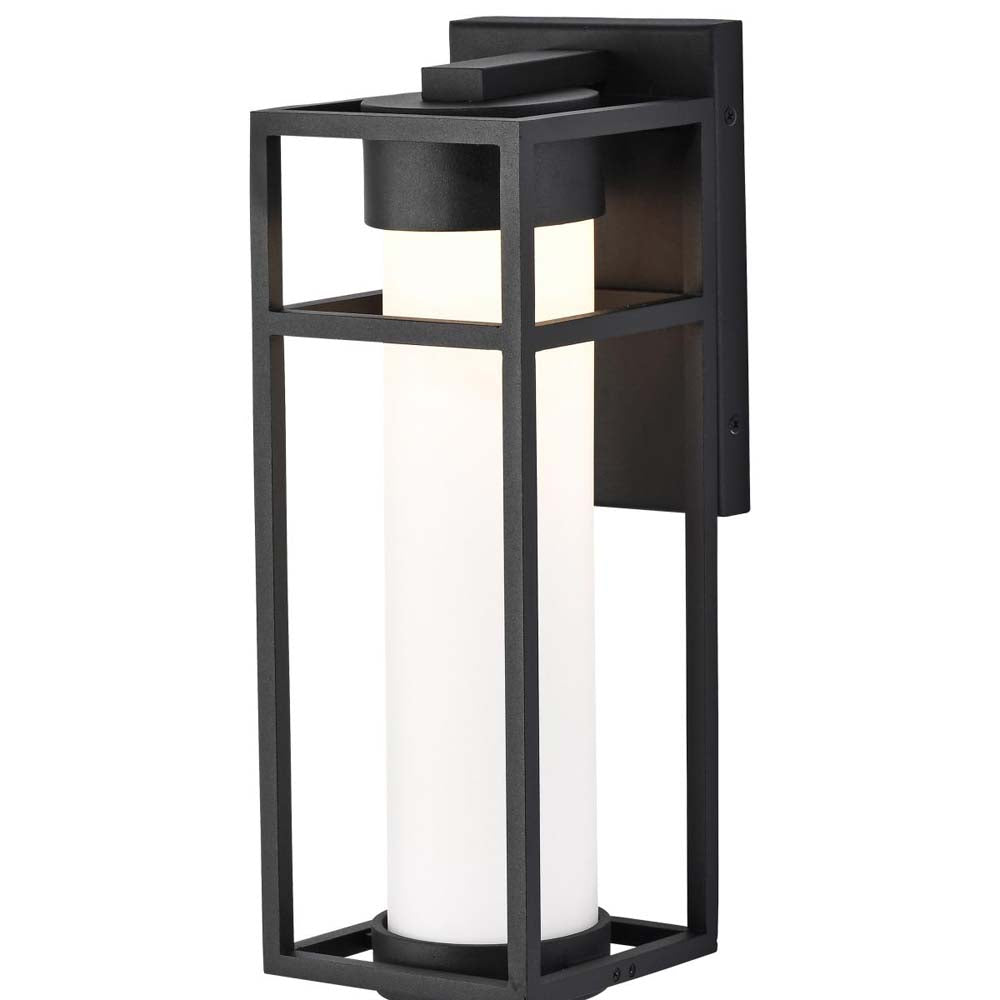 Ledges 6W LED Medium Wall Lantern Matte Black w/ White Opal Glass