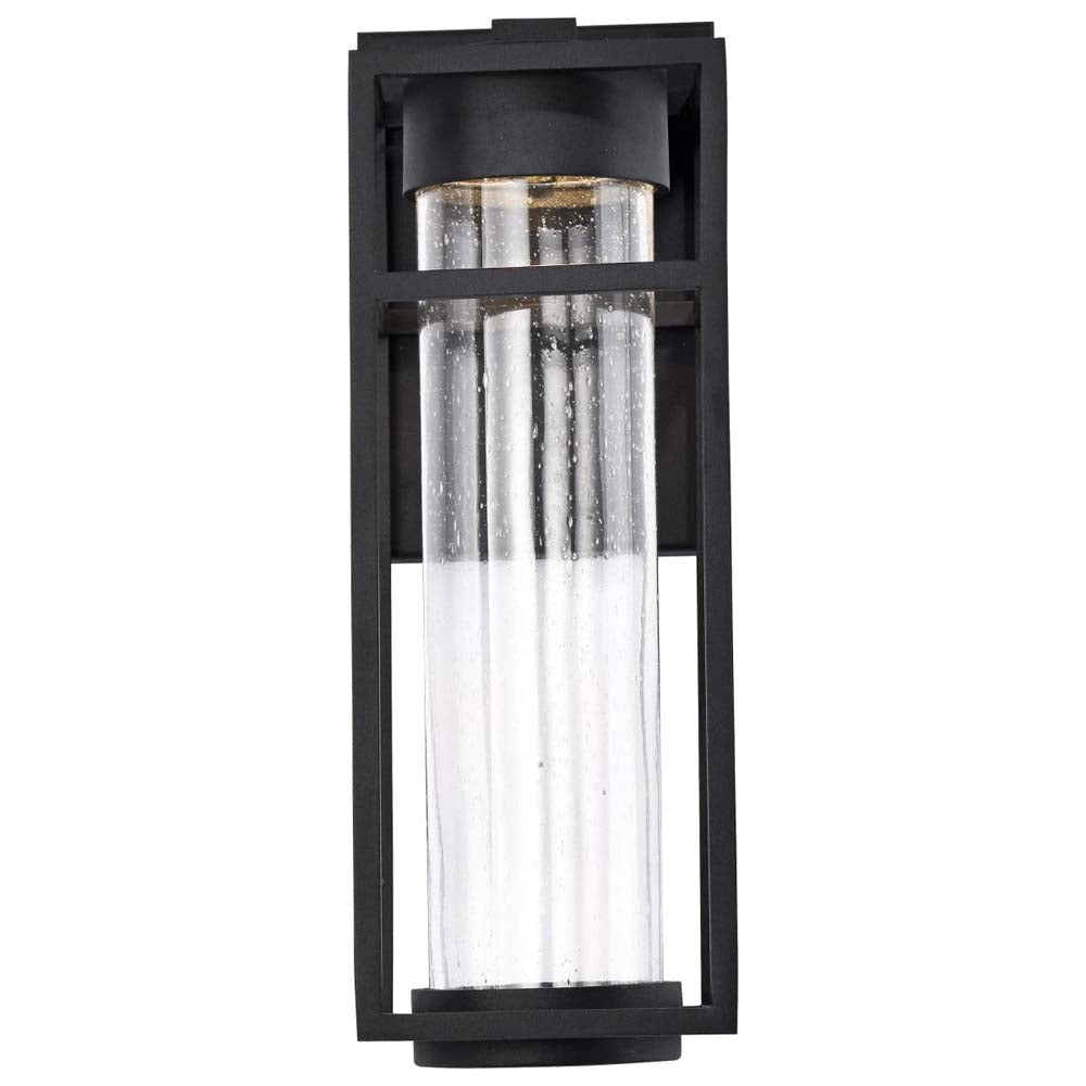 Ledges 6W LED Medium Wall Lantern Matte Black w/ Clear Seeded Glass