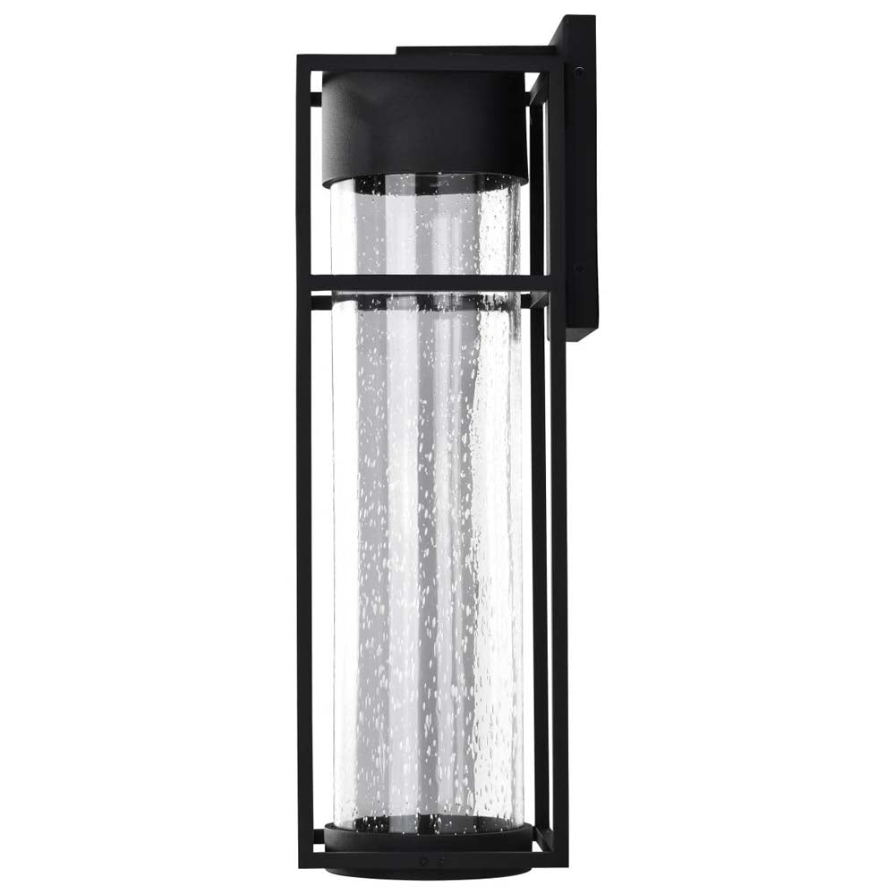 Ledges 10W LED Large Wall Lantern Matte Black w/ Clear Seeded Glass