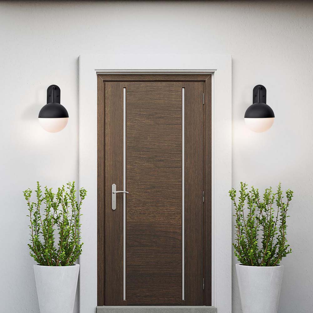 Atmosphere 6W LED Medium Wall Lantern Matte Black w/ White Opal Glass