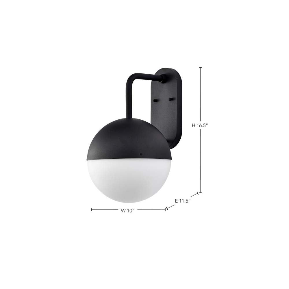 Atmosphere 10W LED Large Wall Lantern Matte Black w/ White Opal Glass