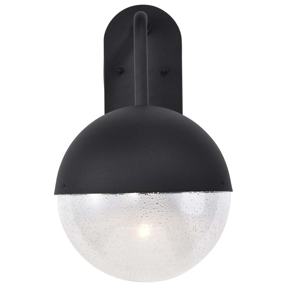 Atmosphere 10W LED Large Wall Lantern Matte Black w/ Clear Seeded Glass