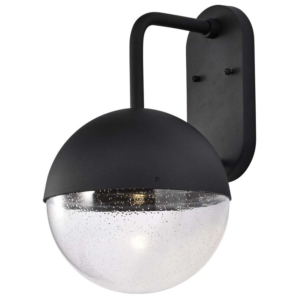 Atmosphere 10W LED Large Wall Lantern Matte Black w/ Clear Seeded Glass
