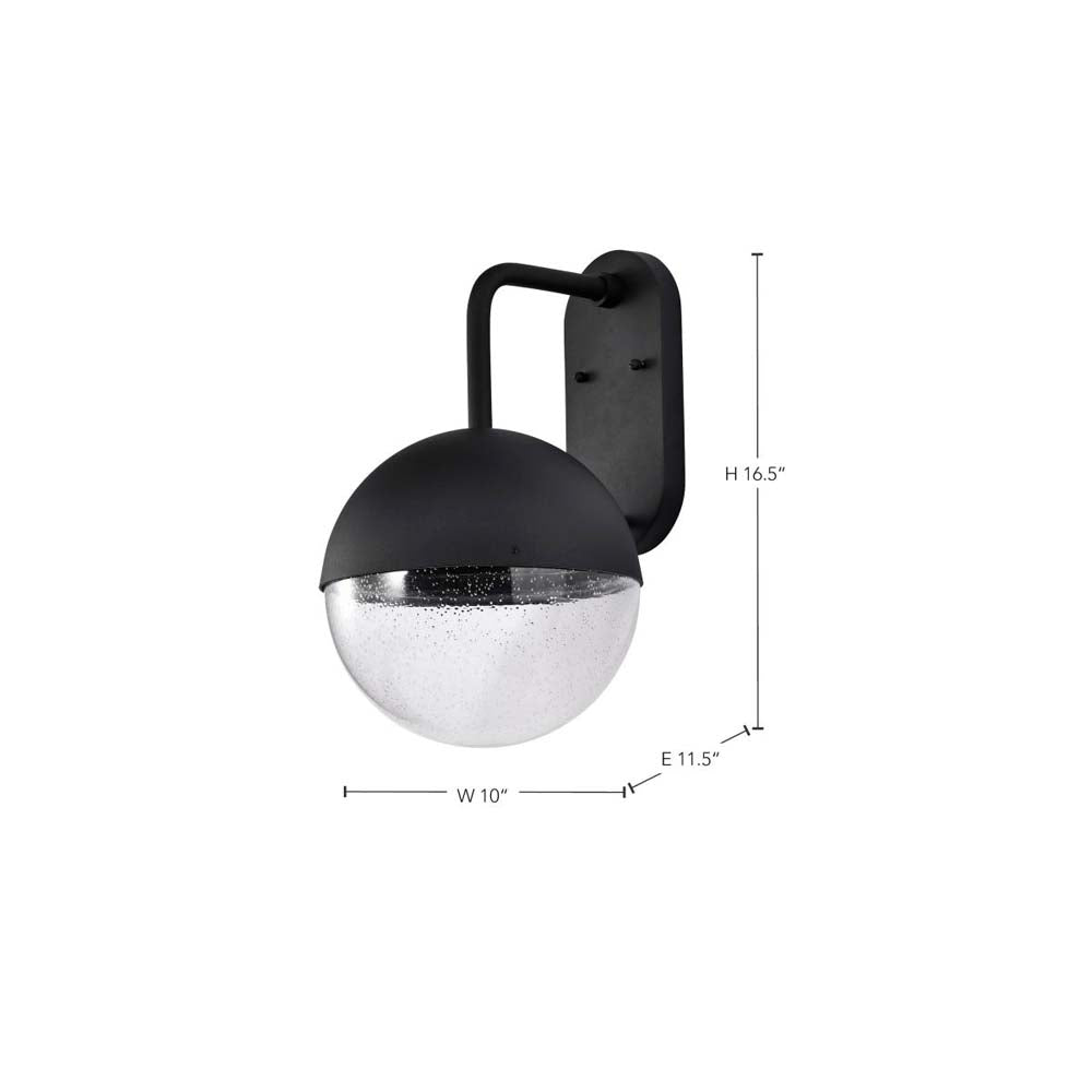 Atmosphere 10W LED Large Wall Lantern Matte Black w/ Clear Seeded Glass
