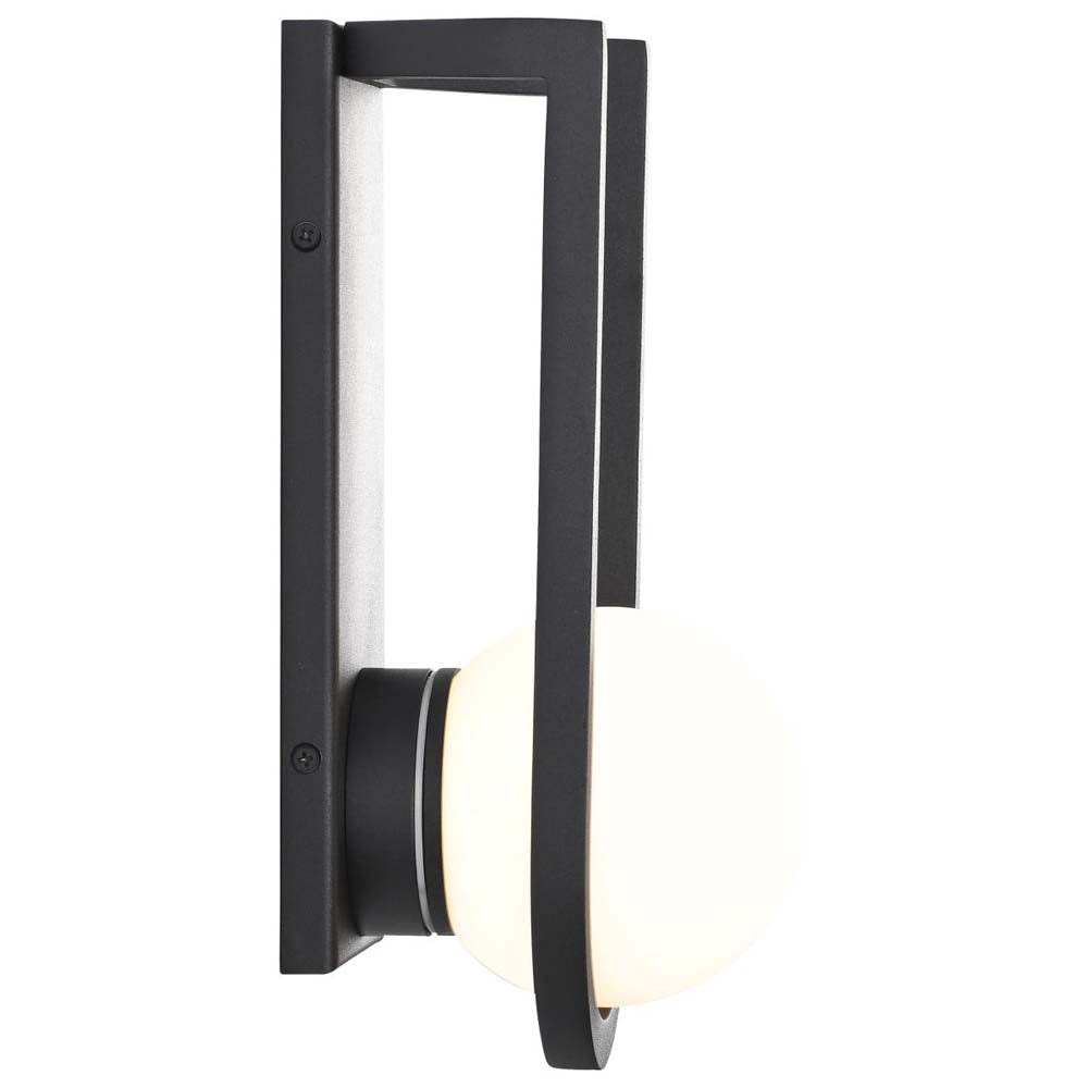 Cradle 6W LED Medium Wall Lantern Matte Black w/ White Opal Glass