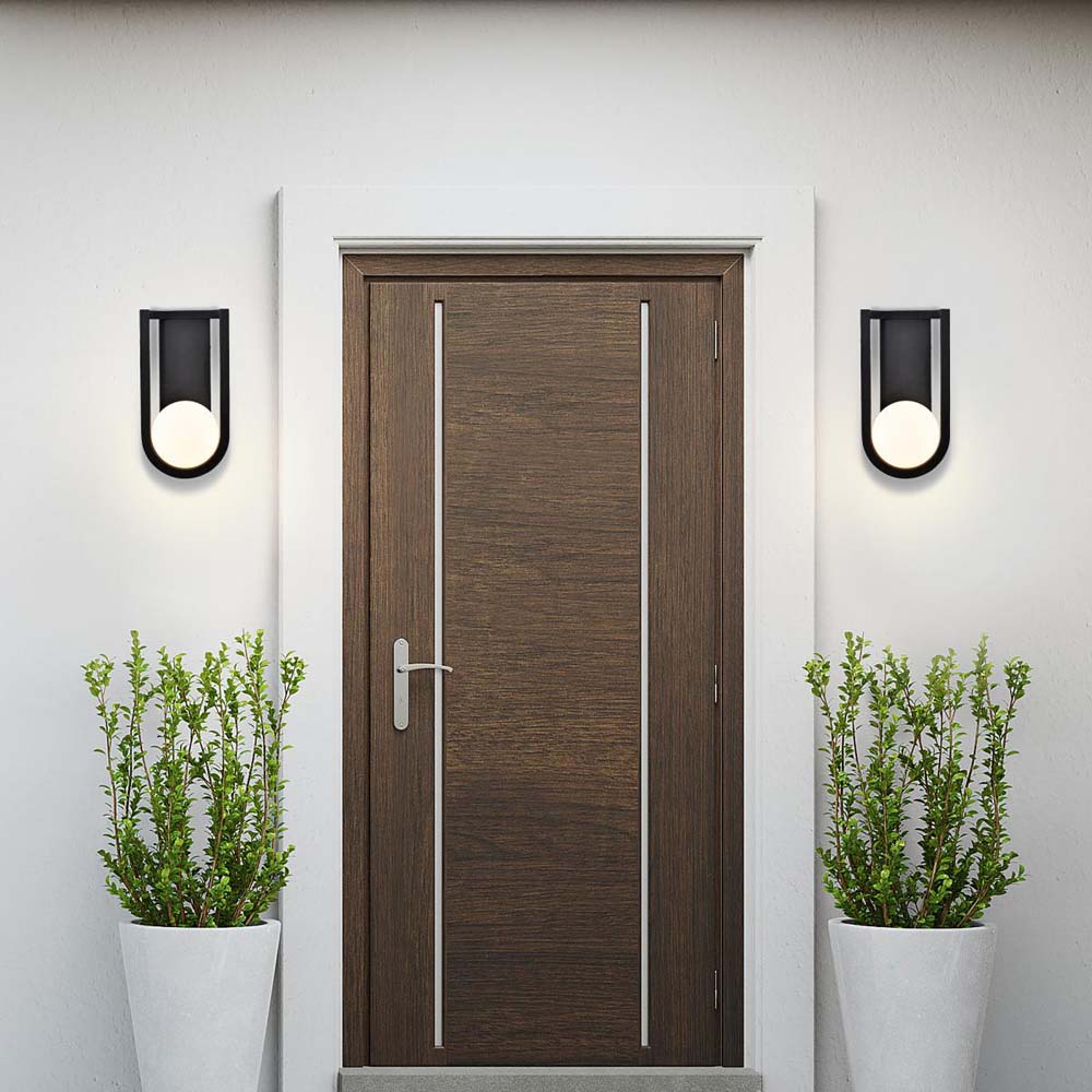Cradle 6W LED Medium Wall Lantern Matte Black w/ White Opal Glass