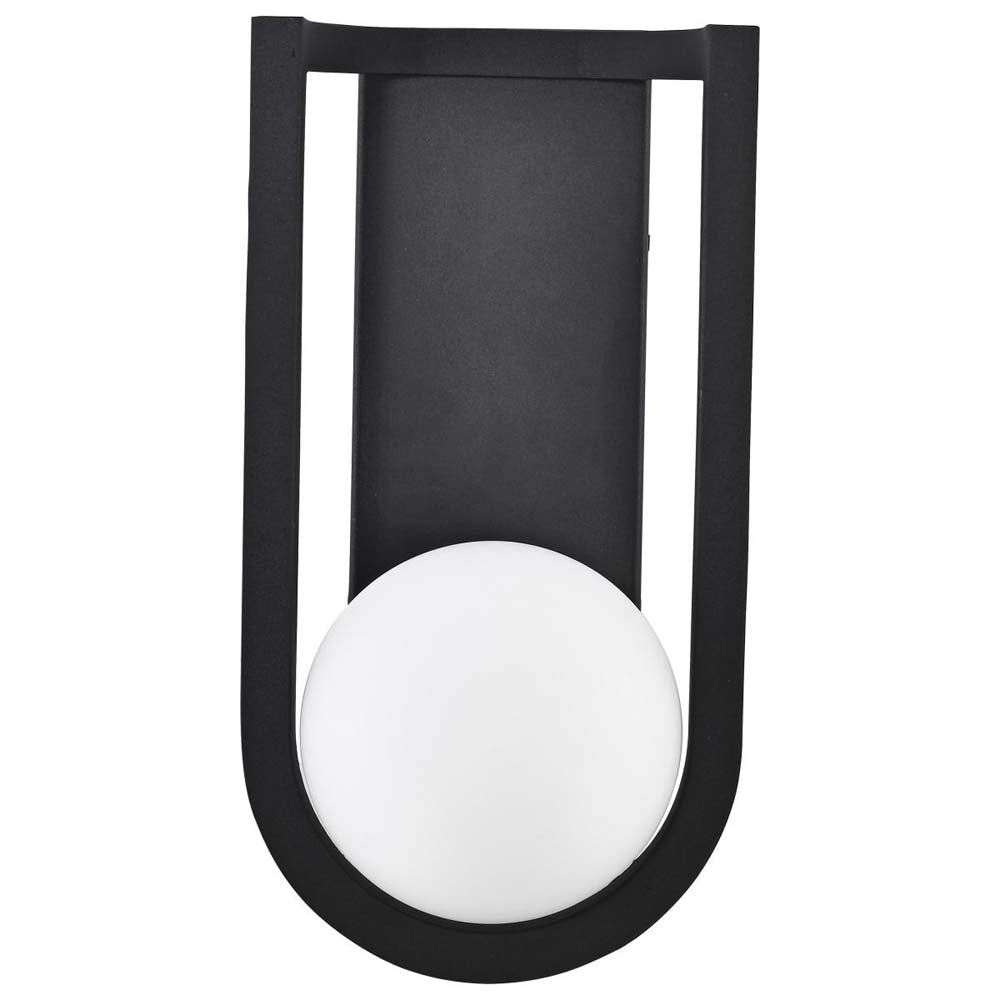 Cradle 6W LED Large Wall Lantern Matte Black w/ White Opal Glass