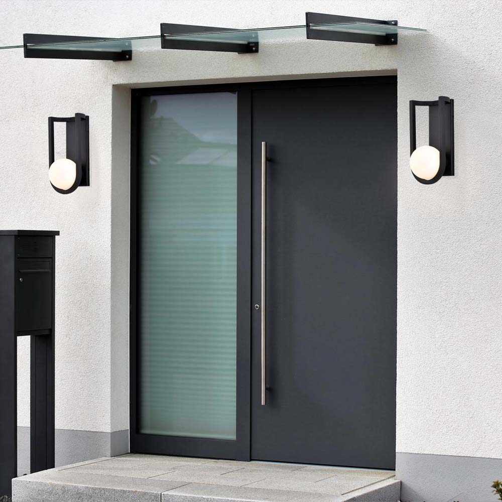 Cradle 6W LED Large Wall Lantern Matte Black w/ White Opal Glass