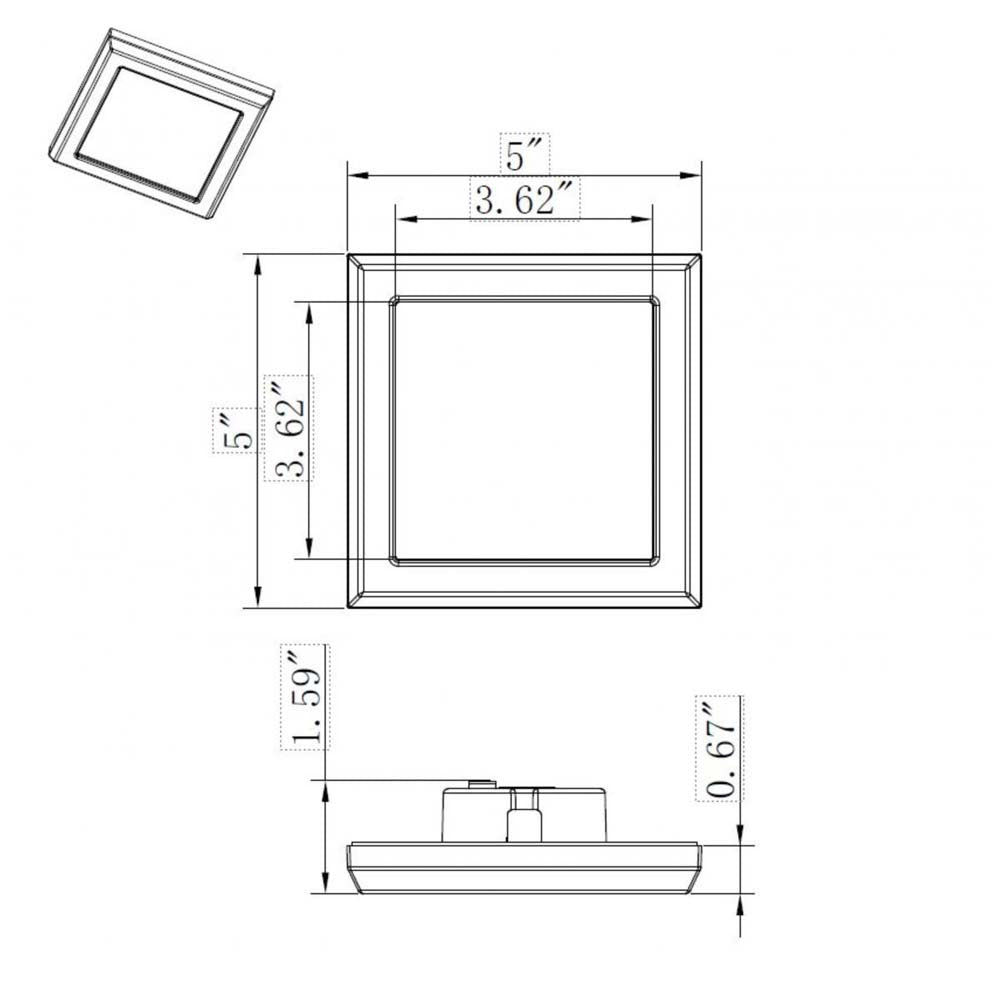 9w 5in. Square LED Flush Mount CCT Selectable with Black Finish