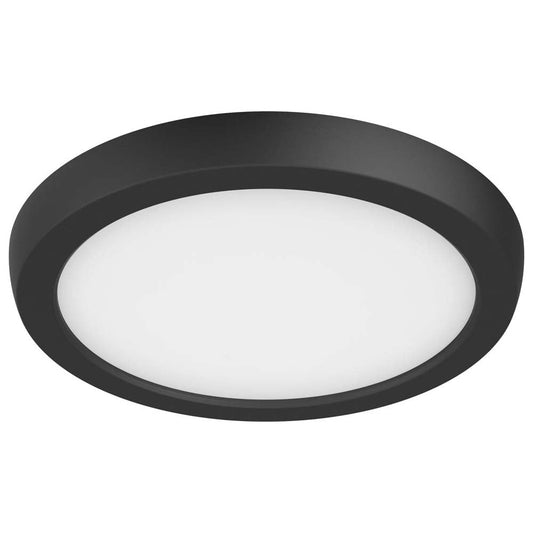 11w 7in. Round LED Flush Mount CCT Selectable with Black Finish