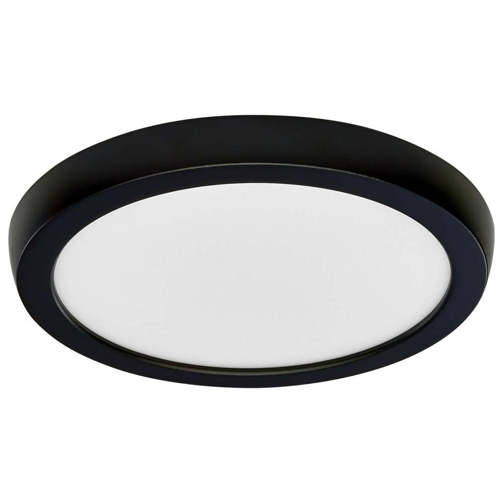 11w 7in. Round LED Flush Mount CCT Selectable with Black Finish