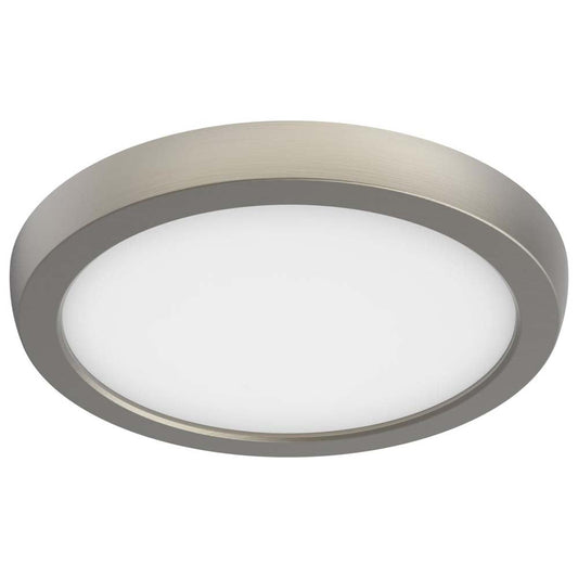 11w 7in. Round LED Flush Mount CCT Selectable with Nickel Finish