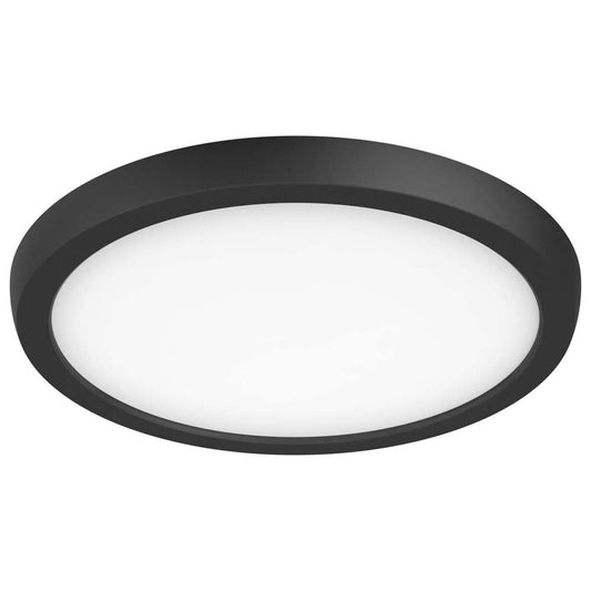 13w 9in. Round LED Flush Mount CCT Selectable with Black Finish