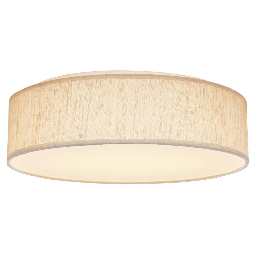 20w 15-in Tunable Beige Fabric Drum LED Decor Flush Mount Acrylic Diffuser