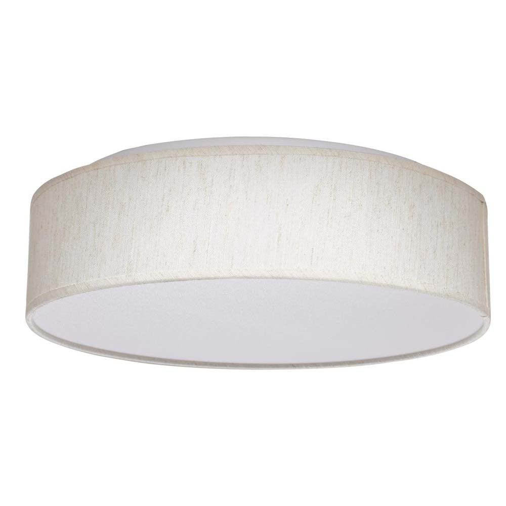20w 15-in Tunable Beige Fabric Drum LED Decor Flush Mount Acrylic Diffuser