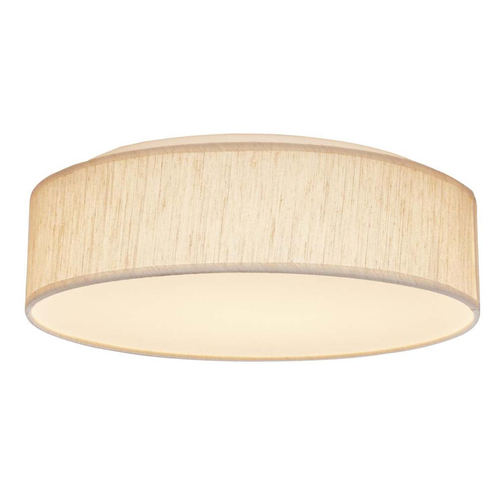 20w 15-in Tunable Beige Fabric Drum LED Decor Flush Mount Acrylic Diffuser