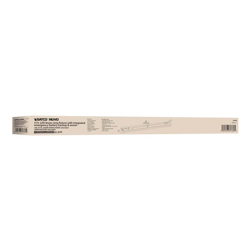 LED 4-ft Linear Strip Light White Finish CCT Tunable 100-277V EM & Sensor