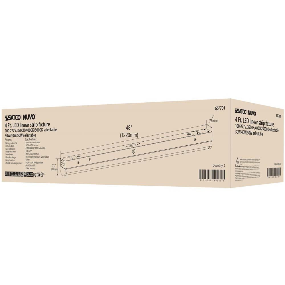 4-ft LED Linear Strip Light CCT Tunable White Finish