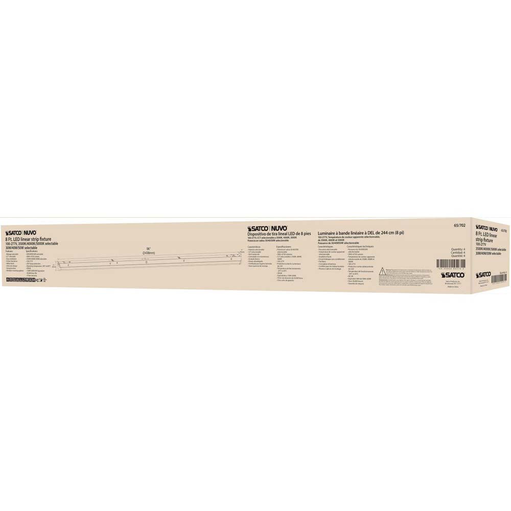 8-ft LED Linear Strip Light CCT Tunable White Finish