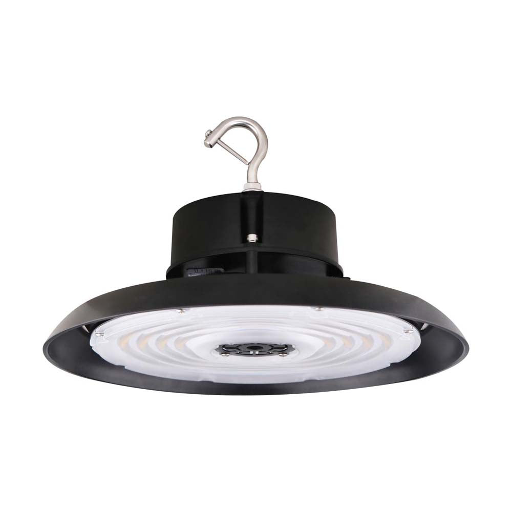 200W UFO LED High Bay 28000 Lumens 4000K 120-277v 0-10V Dimmable Black Finish